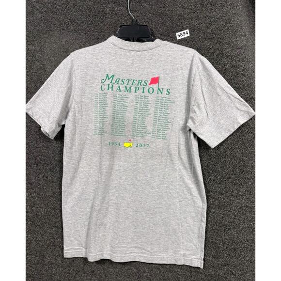Masters Tournament Golf Champions 2017 T-Shirt Mens Size S Gray Short Sleeves - Picture 2 of 5